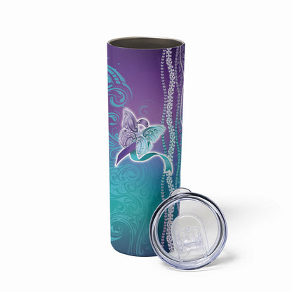 You Matter Suicide Prevention Support Skinny Tumbler Maile Pikake Lokelani Crown Flower Lei Inspired