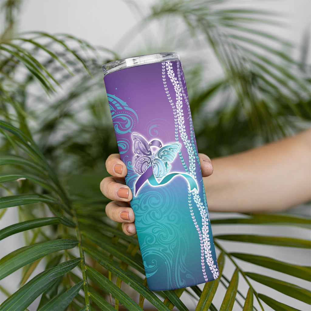 You Matter Suicide Prevention Support Skinny Tumbler Maile Pikake Lokelani Crown Flower Lei Inspired