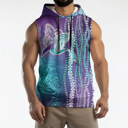 You Matter Suicide Prevention Support Sleeveless Hoodie Maile Pikake Lokelani Crown Flower Lei Inspired