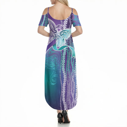 You Matter Suicide Prevention Support Summer Maxi Dress Maile Pikake Lokelani Crown Flower Lei Inspired