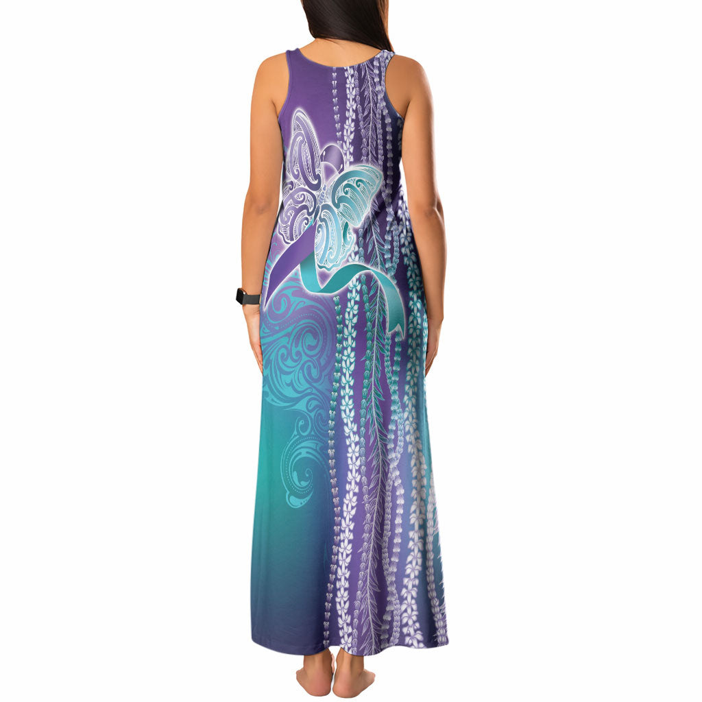 You Matter Suicide Prevention Support Tank Maxi Dress Maile Pikake Lokelani Crown Flower Lei Inspired