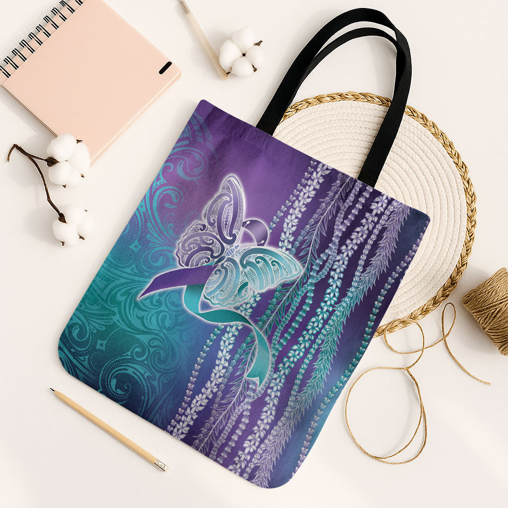 You Matter Suicide Prevention Support Tote Bag Maile Pikake Lokelani Crown Flower Lei Inspired
