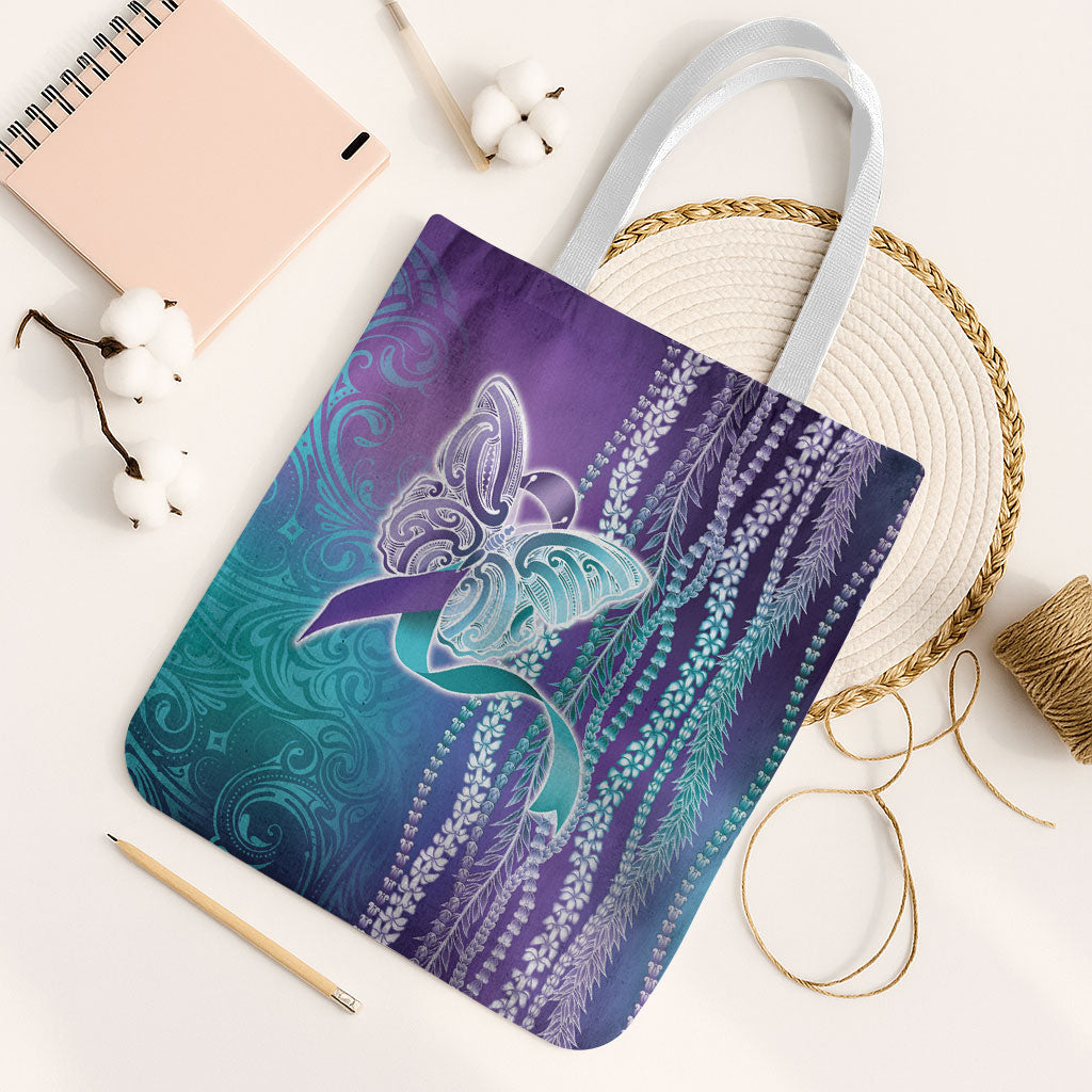 You Matter Suicide Prevention Support Tote Bag Maile Pikake Lokelani Crown Flower Lei Inspired