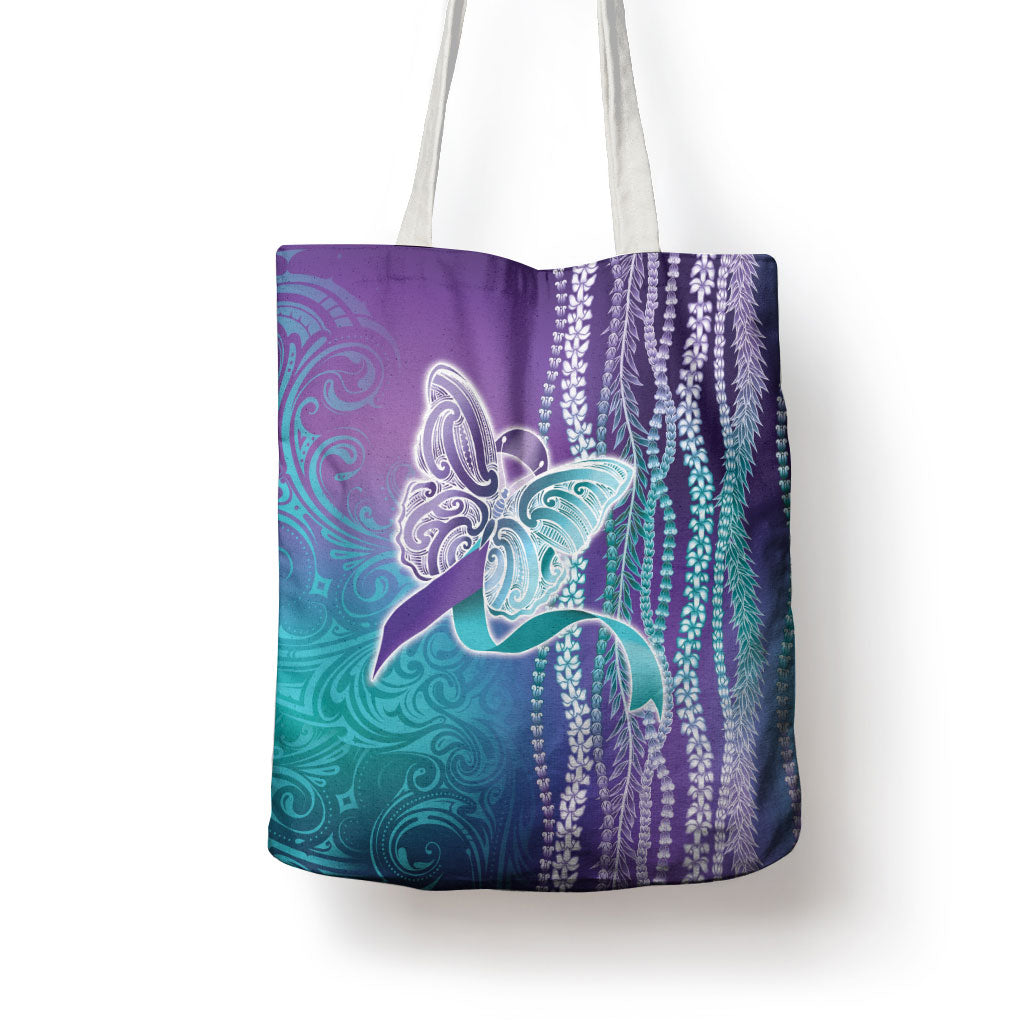 You Matter Suicide Prevention Support Tote Bag Maile Pikake Lokelani Crown Flower Lei Inspired