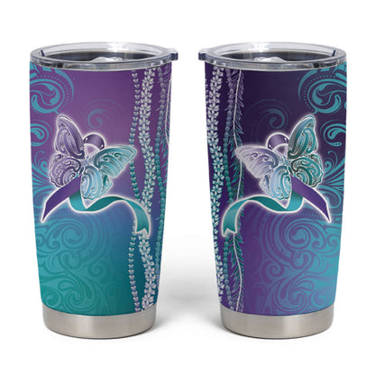 You Matter Suicide Prevention Support Tumbler Cup Maile Pikake Lokelani Crown Flower Lei Inspired