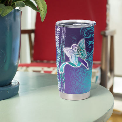 You Matter Suicide Prevention Support Tumbler Cup Maile Pikake Lokelani Crown Flower Lei Inspired