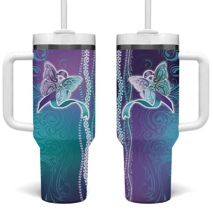 You Matter Suicide Prevention Support Tumbler With Handle Maile Pikake Lokelani Crown Flower Lei Inspired