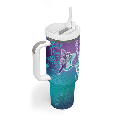You Matter Suicide Prevention Support Tumbler With Handle Maile Pikake Lokelani Crown Flower Lei Inspired