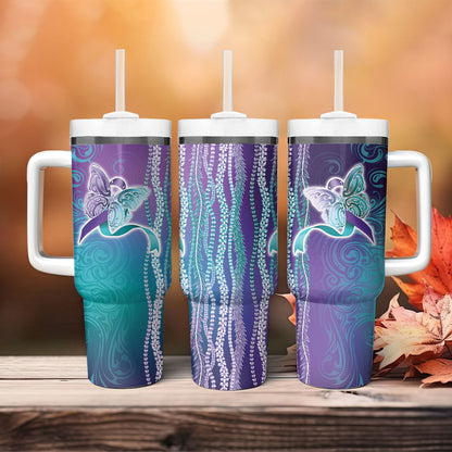 You Matter Suicide Prevention Support Tumbler With Handle Maile Pikake Lokelani Crown Flower Lei Inspired