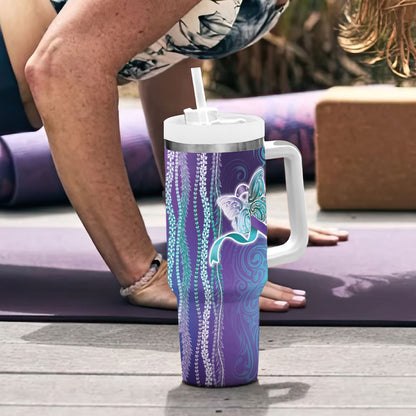 You Matter Suicide Prevention Support Tumbler With Handle Maile Pikake Lokelani Crown Flower Lei Inspired