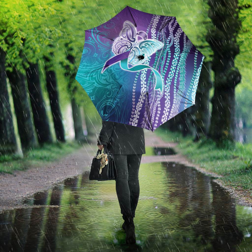 You Matter Suicide Prevention Support Umbrella Maile Pikake Lokelani Crown Flower Lei Inspired