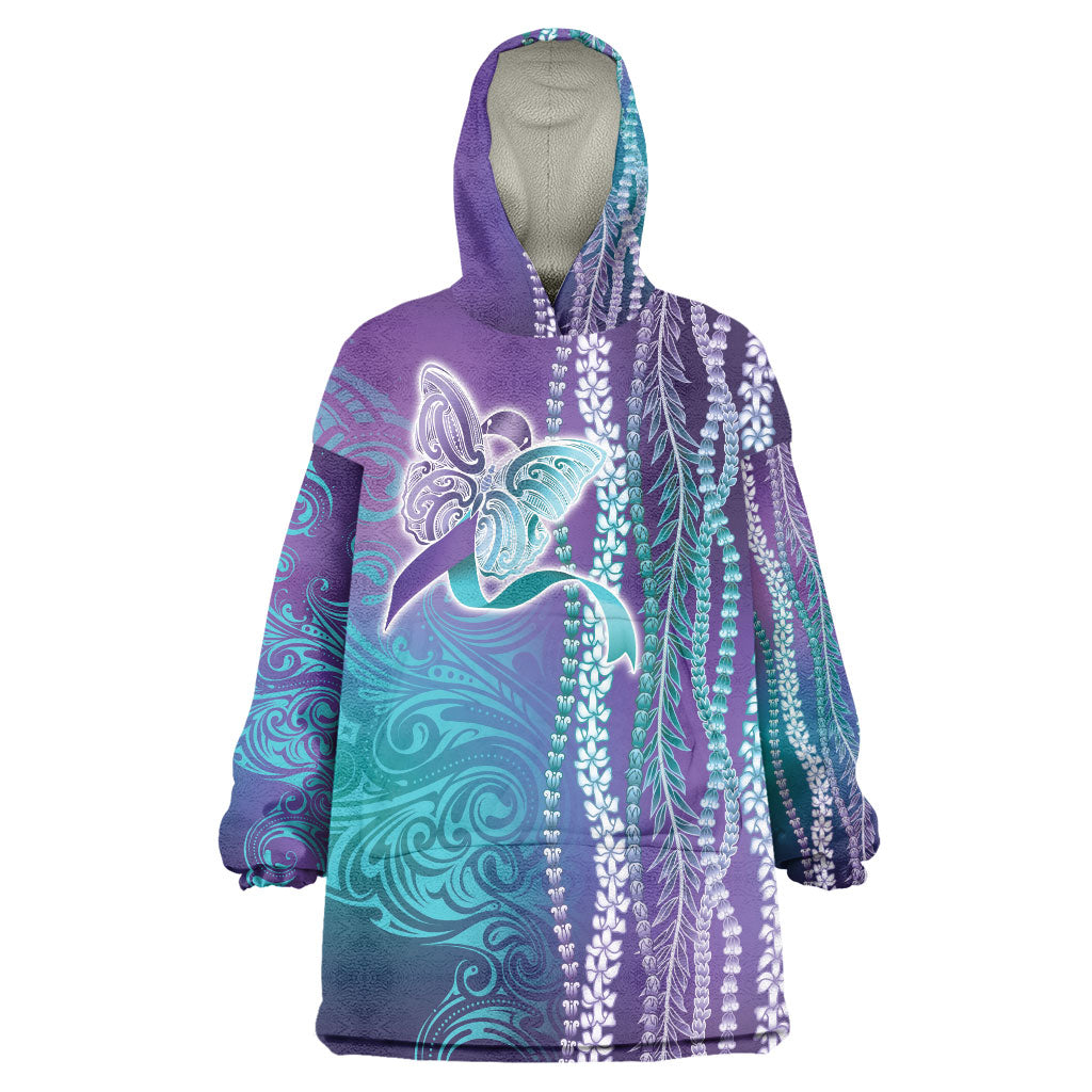 You Matter Suicide Prevention Support Wearable Blanket Hoodie Maile Pikake Lokelani Crown Flower Lei Inspired