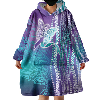 You Matter Suicide Prevention Support Wearable Blanket Hoodie Maile Pikake Lokelani Crown Flower Lei Inspired