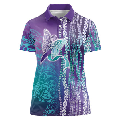 You Matter Suicide Prevention Support Women Polo Shirt Maile Pikake Lokelani Crown Flower Lei Inspired