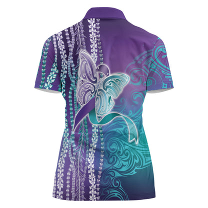 You Matter Suicide Prevention Support Women Polo Shirt Maile Pikake Lokelani Crown Flower Lei Inspired