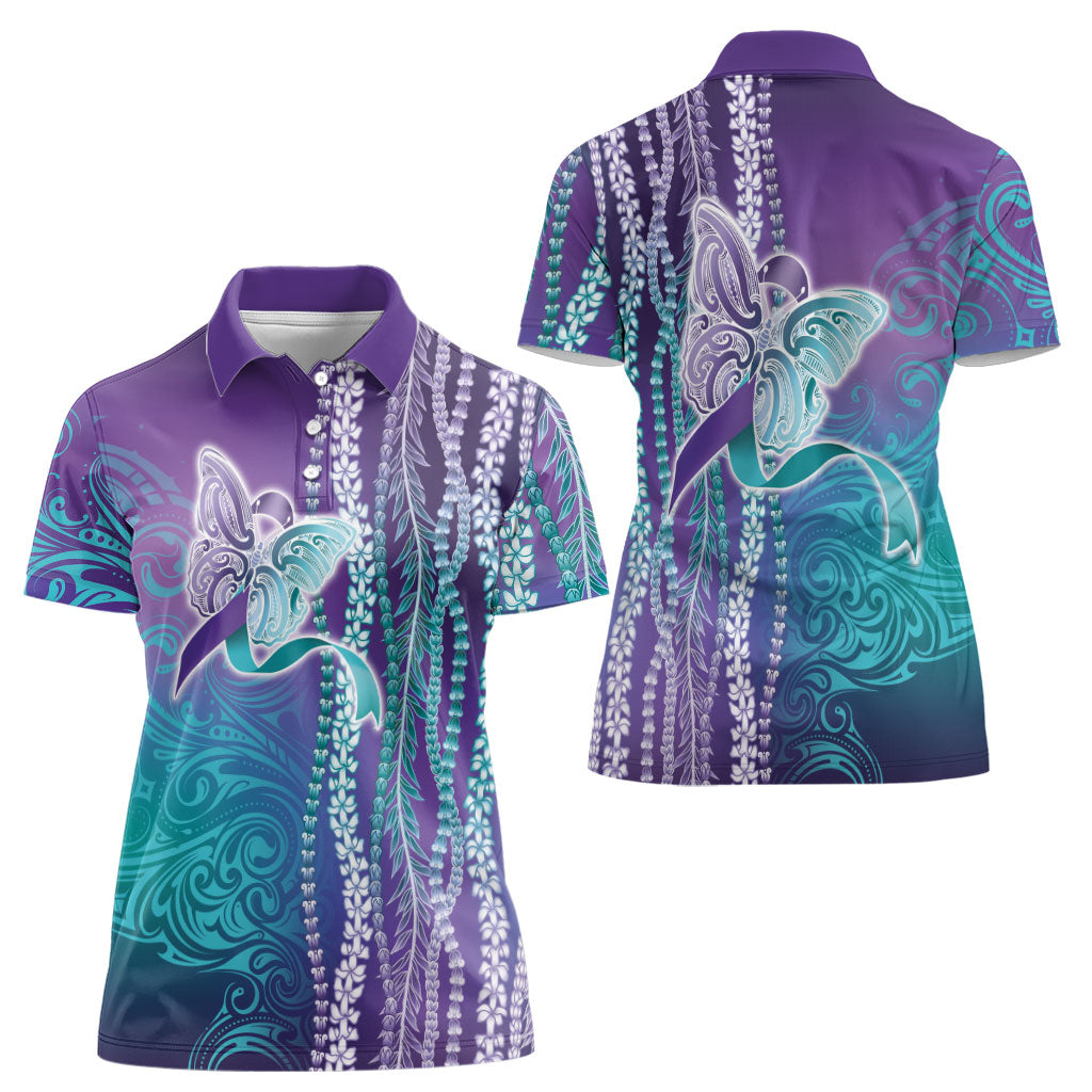 You Matter Suicide Prevention Support Women Polo Shirt Maile Pikake Lokelani Crown Flower Lei Inspired
