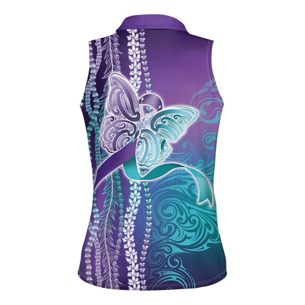You Matter Suicide Prevention Support Women Sleeveless Polo Shirt Maile Pikake Lokelani Crown Flower Lei Inspired