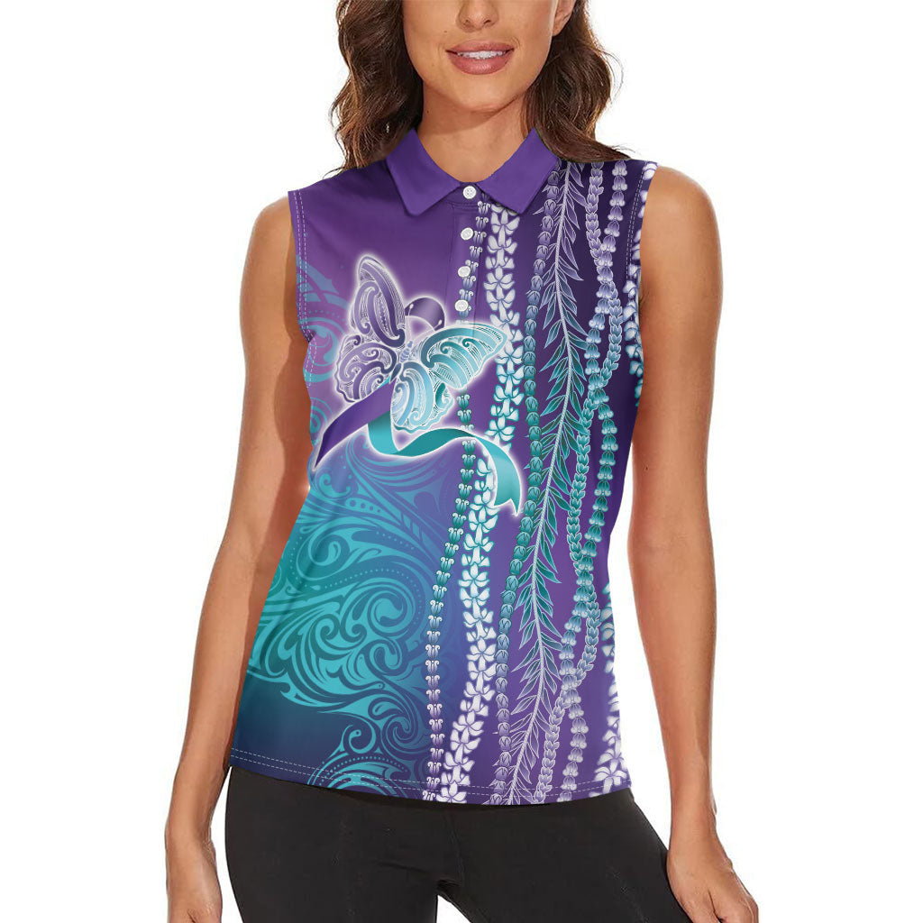 You Matter Suicide Prevention Support Women Sleeveless Polo Shirt Maile Pikake Lokelani Crown Flower Lei Inspired