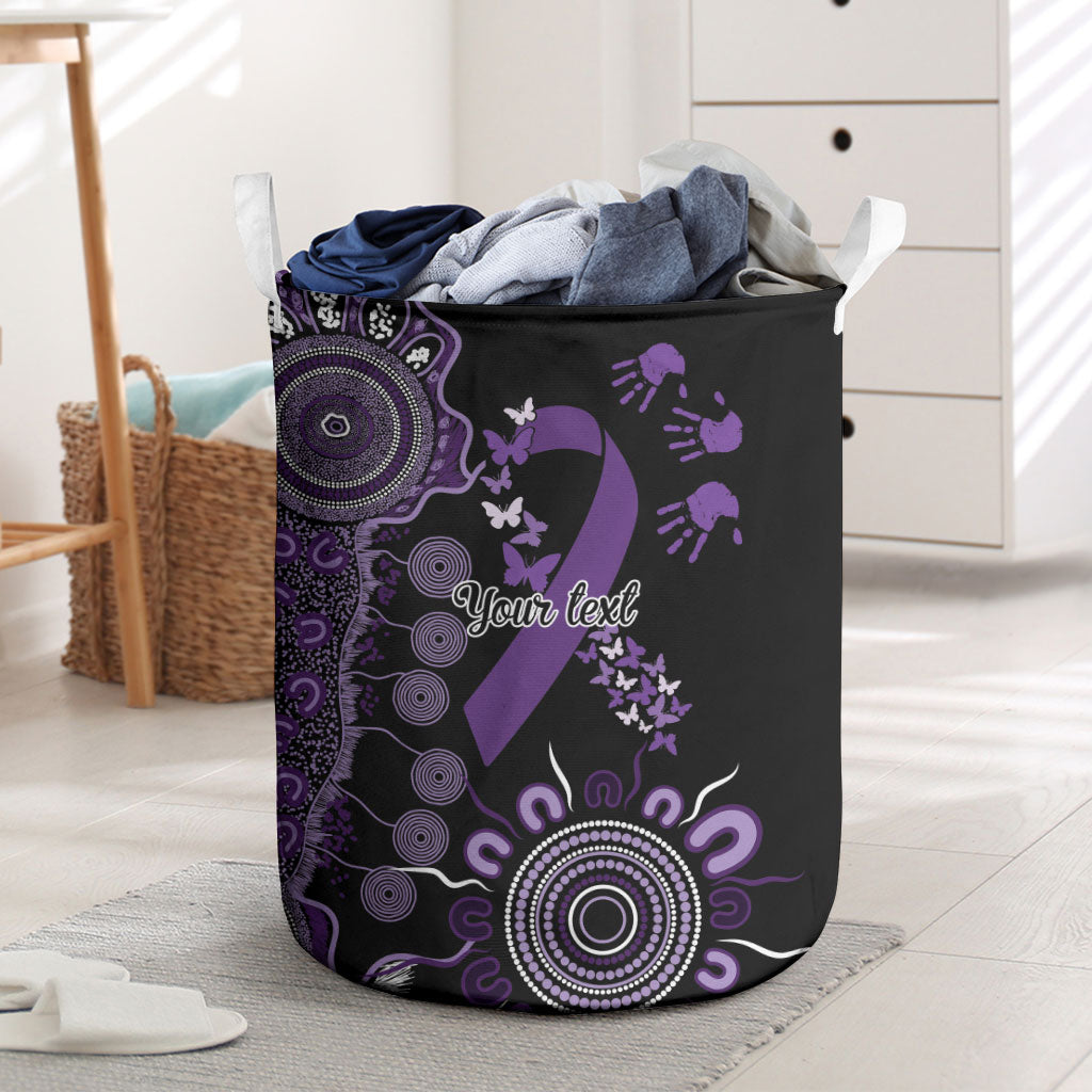 Memories Matter Alzheimers Support Personalised Laundry Basket Aboriginal Ribbon Dot Painting