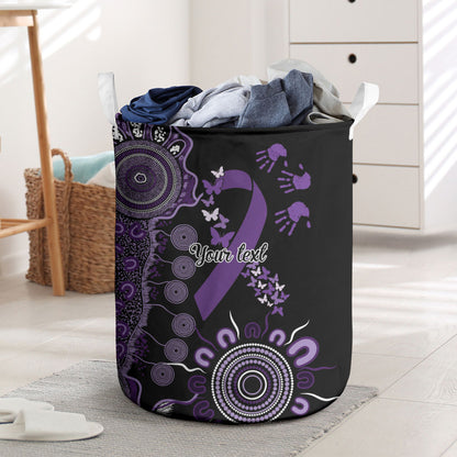Memories Matter Alzheimers Support Personalised Laundry Basket Aboriginal Ribbon Dot Painting