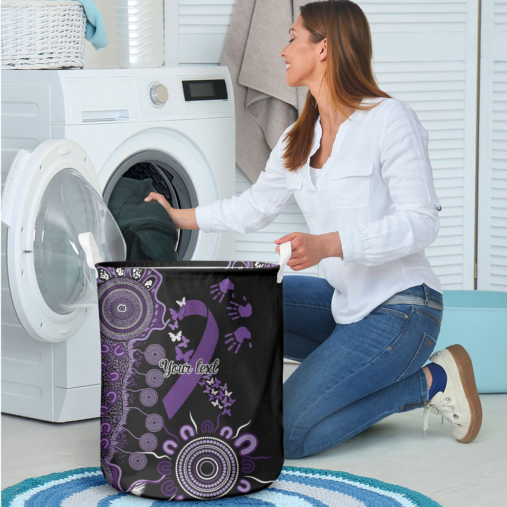 Memories Matter Alzheimers Support Personalised Laundry Basket Aboriginal Ribbon Dot Painting