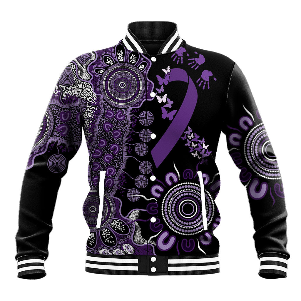 Memories Matter Alzheimers Support Personalised Baseball Jacket Aboriginal Ribbon Dot Painting