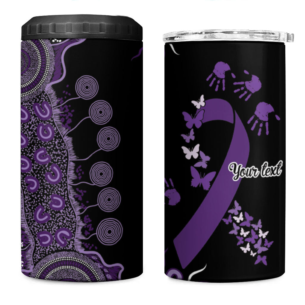 Memories Matter Alzheimers Support Personalised 4 in 1 Can Cooler Tumbler Aboriginal Ribbon Dot Painting