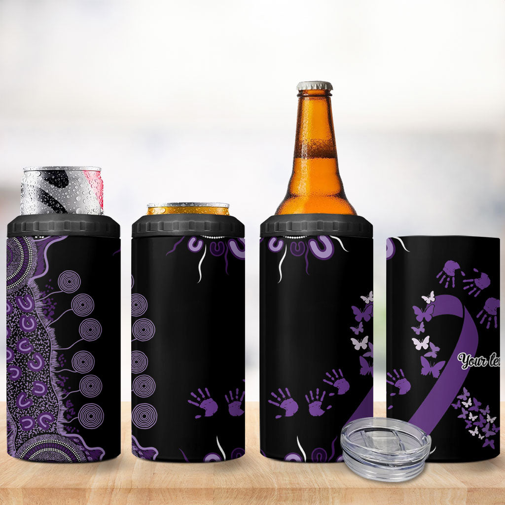 Memories Matter Alzheimers Support Personalised 4 in 1 Can Cooler Tumbler Aboriginal Ribbon Dot Painting