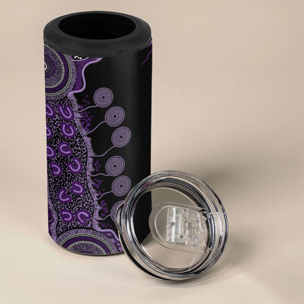 Memories Matter Alzheimers Support Personalised 4 in 1 Can Cooler Tumbler Aboriginal Ribbon Dot Painting