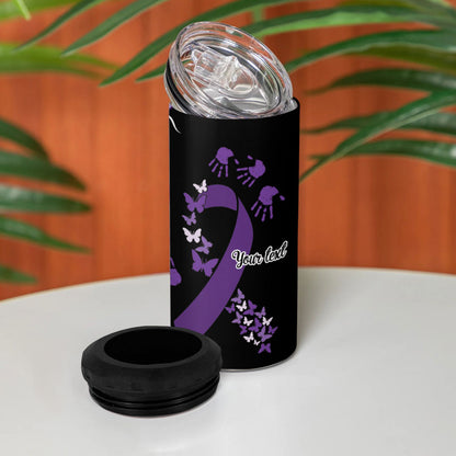 Memories Matter Alzheimers Support Personalised 4 in 1 Can Cooler Tumbler Aboriginal Ribbon Dot Painting
