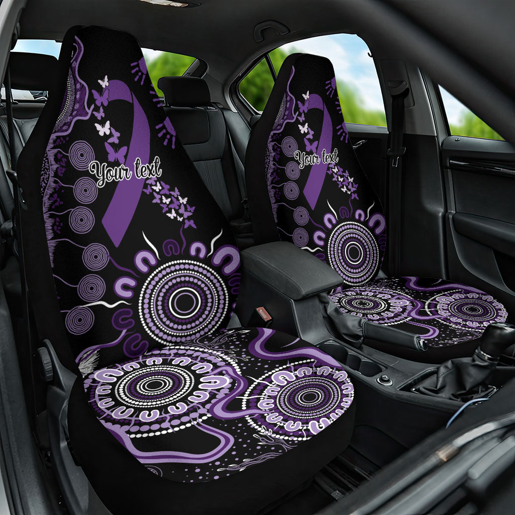 Memories Matter Alzheimers Support Personalised Car Seat Cover Aboriginal Ribbon Dot Painting