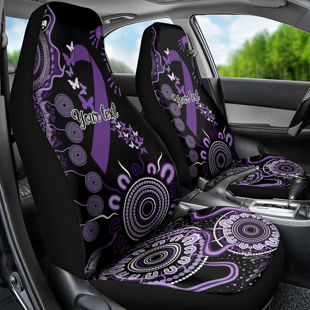 Memories Matter Alzheimers Support Personalised Car Seat Cover Aboriginal Ribbon Dot Painting
