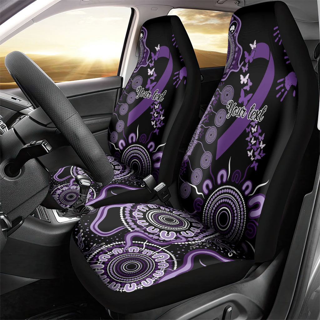 Memories Matter Alzheimers Support Personalised Car Seat Cover Aboriginal Ribbon Dot Painting