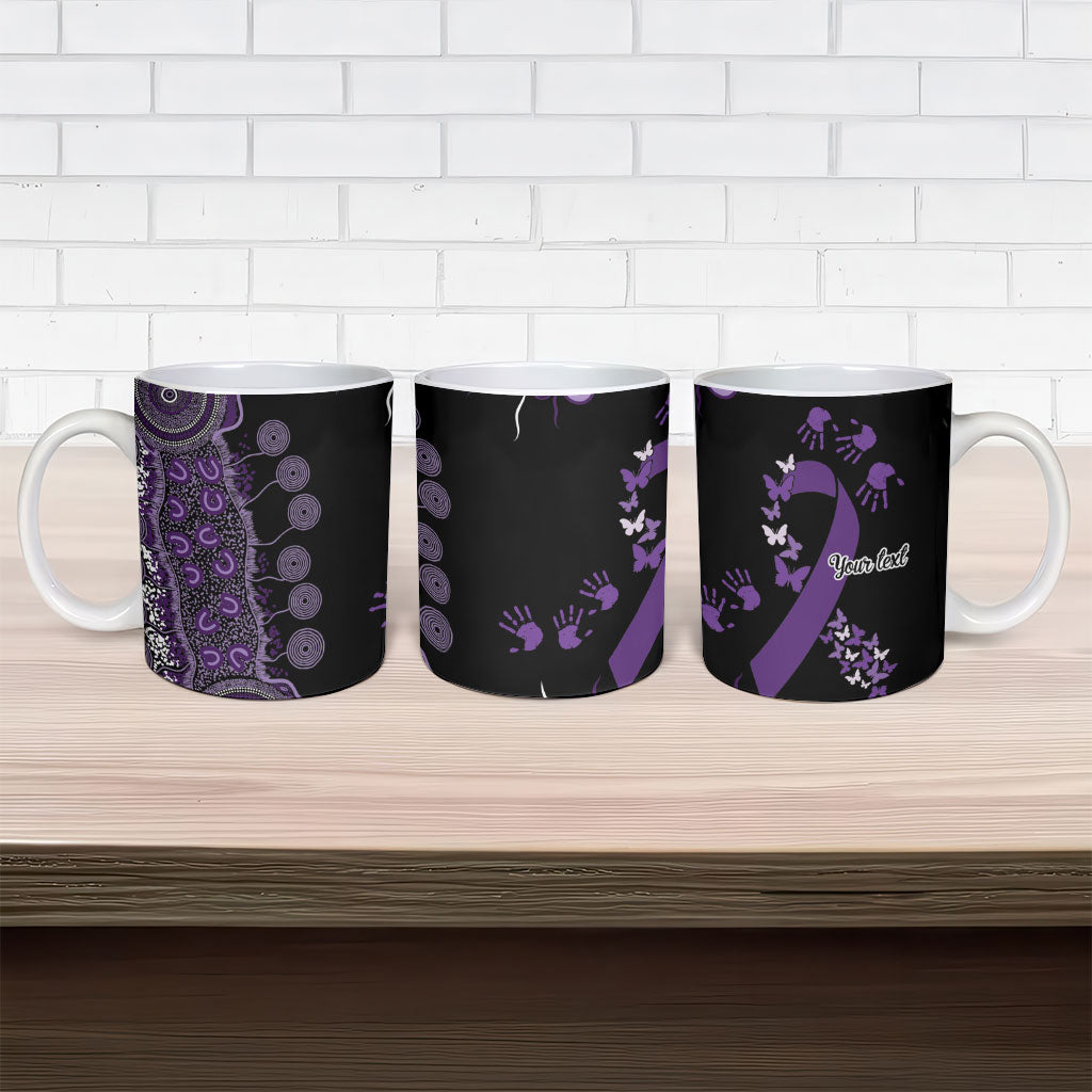 Memories Matter Alzheimers Support Personalised Ceramic Mug Aboriginal Ribbon Dot Painting