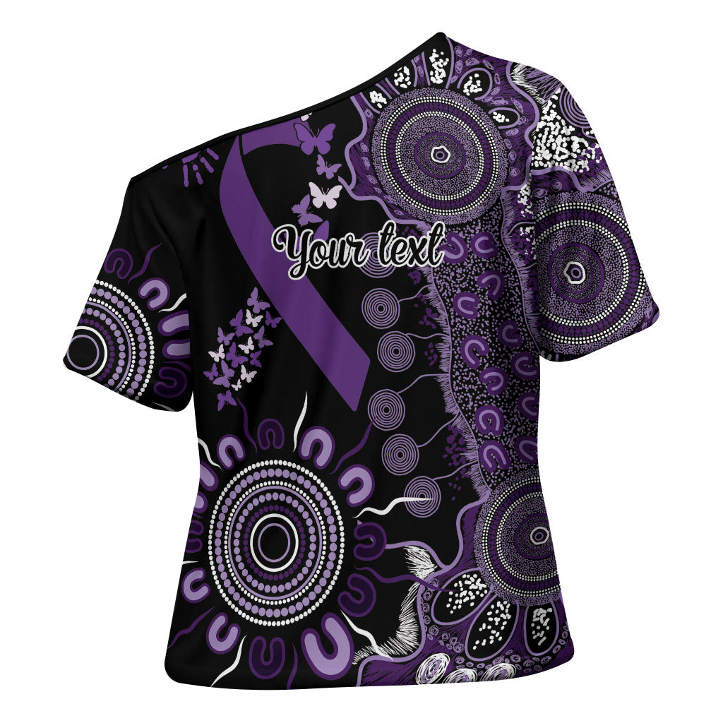 Memories Matter Alzheimers Support Personalised Cross Shoulder Shirt Aboriginal Ribbon Dot Painting