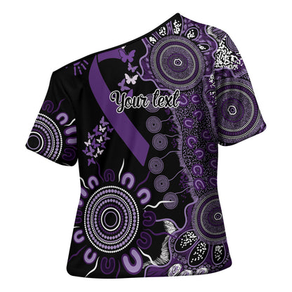 Memories Matter Alzheimers Support Personalised Cross Shoulder Shirt Aboriginal Ribbon Dot Painting