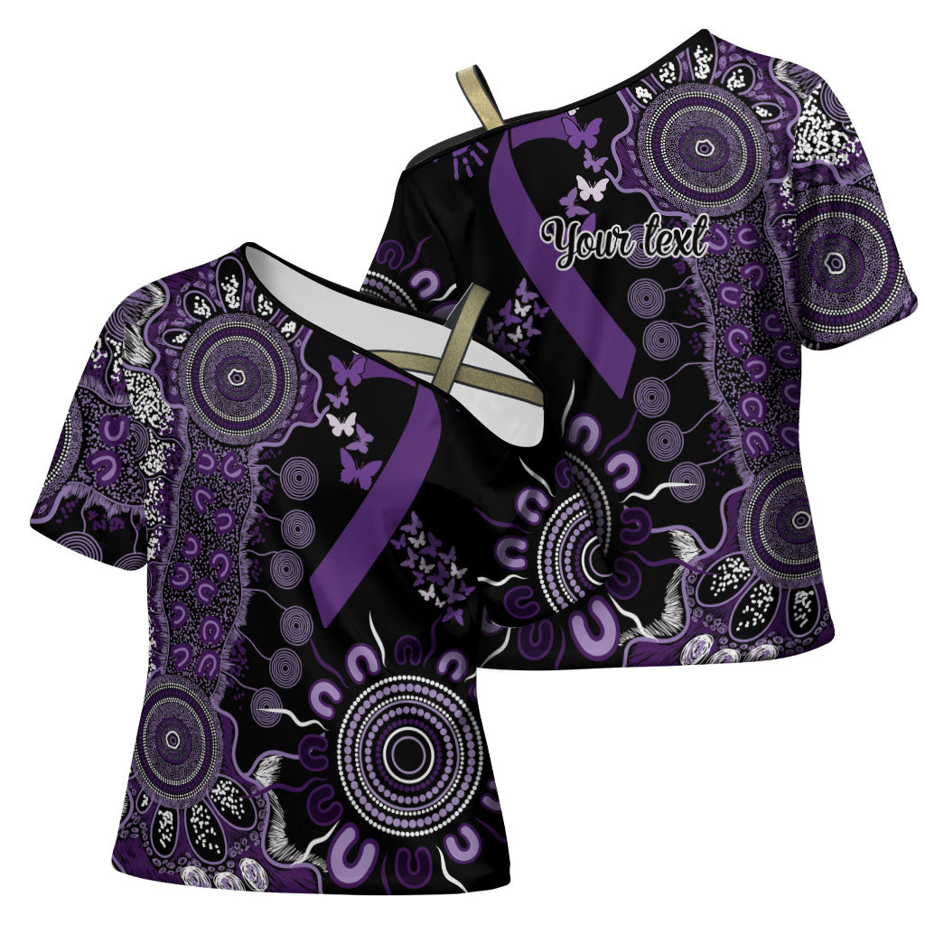 Memories Matter Alzheimers Support Personalised Cross Shoulder Shirt Aboriginal Ribbon Dot Painting