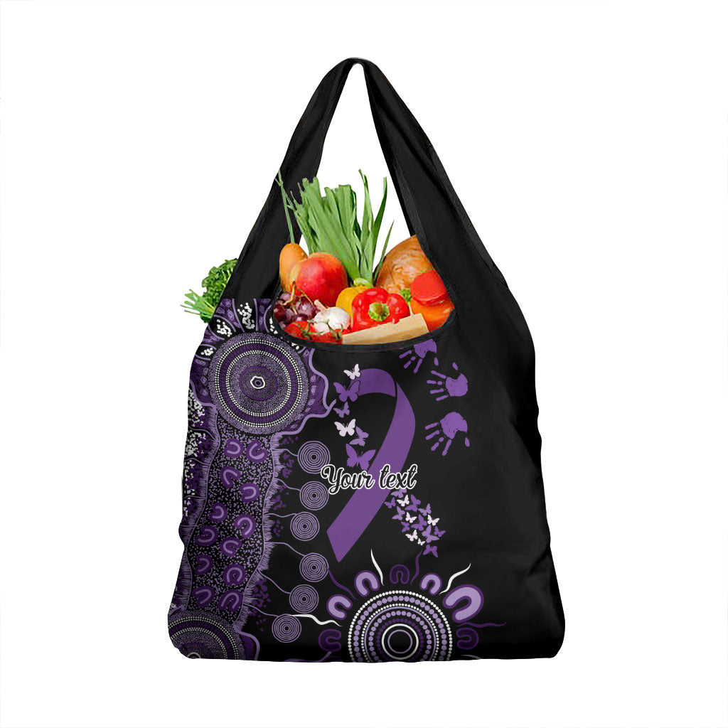 Memories Matter Alzheimers Support Personalised Grocery Bag Aboriginal Ribbon Dot Painting