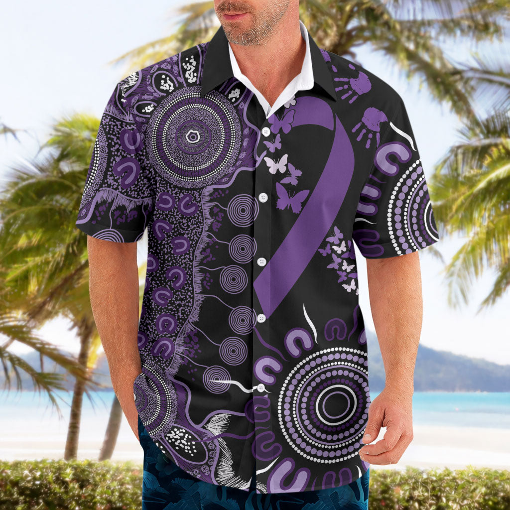Memories Matter Alzheimers Support Personalised Hawaiian Shirt Aboriginal Ribbon Dot Painting