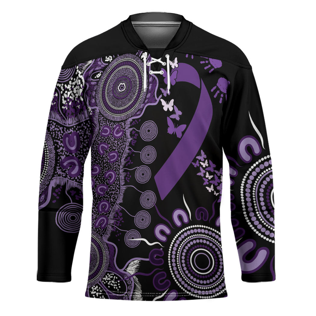 Memories Matter Alzheimers Support Personalised Hockey Jersey Aboriginal Ribbon Dot Painting