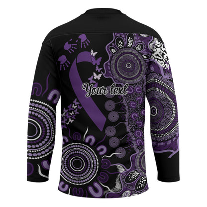Memories Matter Alzheimers Support Personalised Hockey Jersey Aboriginal Ribbon Dot Painting