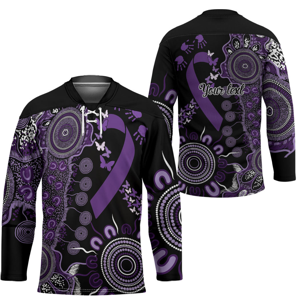 Memories Matter Alzheimers Support Personalised Hockey Jersey Aboriginal Ribbon Dot Painting