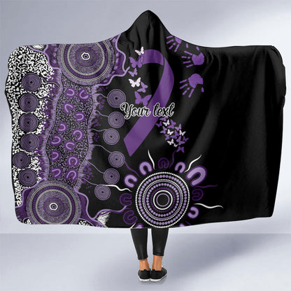 Memories Matter Alzheimers Support Personalised Hooded Blanket Aboriginal Ribbon Dot Painting