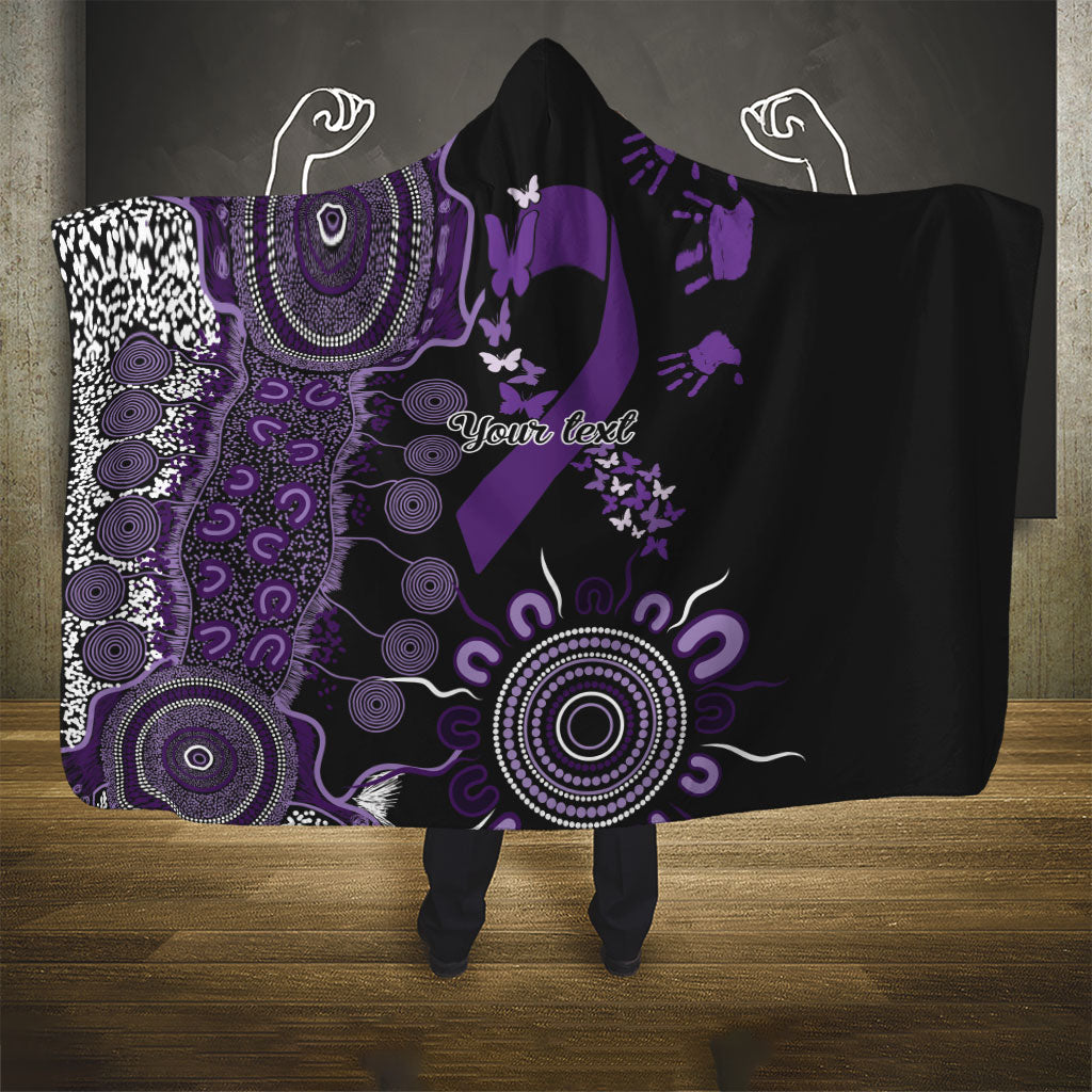 Memories Matter Alzheimers Support Personalised Hooded Blanket Aboriginal Ribbon Dot Painting