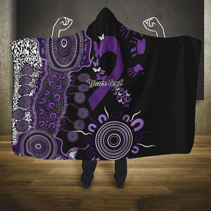 Memories Matter Alzheimers Support Personalised Hooded Blanket Aboriginal Ribbon Dot Painting