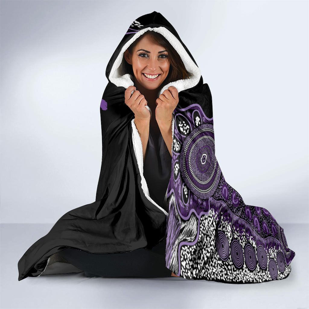 Memories Matter Alzheimers Support Personalised Hooded Blanket Aboriginal Ribbon Dot Painting