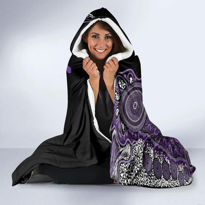 Memories Matter Alzheimers Support Personalised Hooded Blanket Aboriginal Ribbon Dot Painting