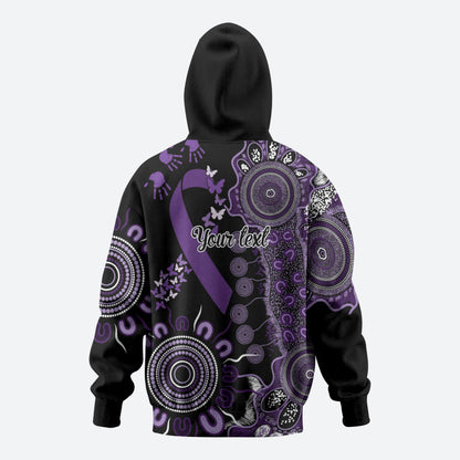 Memories Matter Alzheimers Support Personalised Hoodie Aboriginal Ribbon Dot Painting