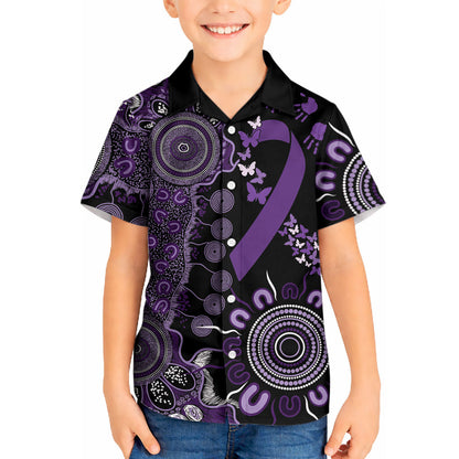 Memories Matter Alzheimers Support Personalised Kid Hawaiian Shirt Aboriginal Ribbon Dot Painting