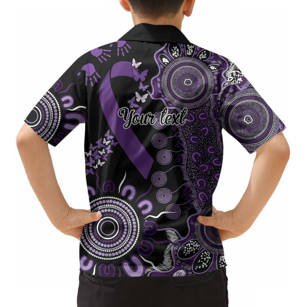 Memories Matter Alzheimers Support Personalised Kid Hawaiian Shirt Aboriginal Ribbon Dot Painting